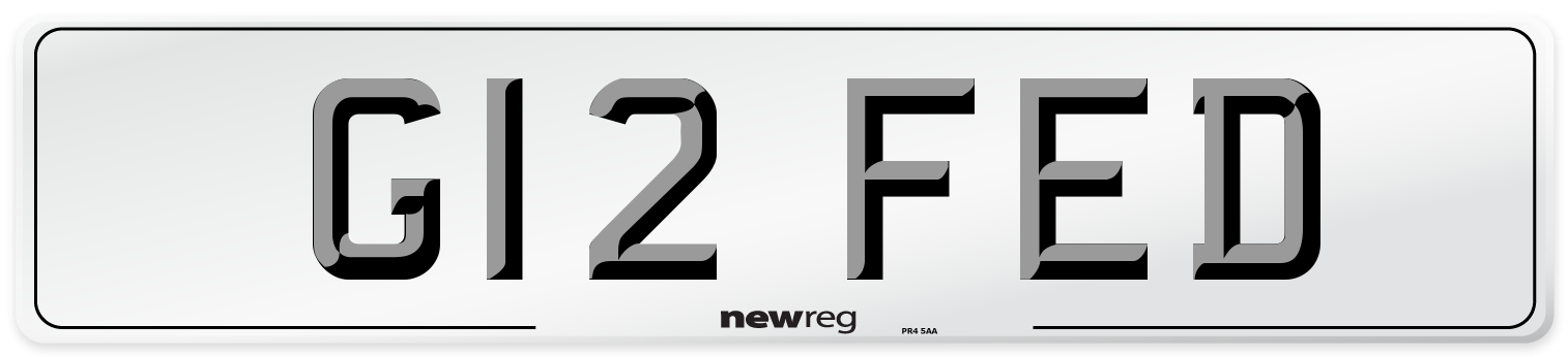 G12 FED Number Plate from New Reg